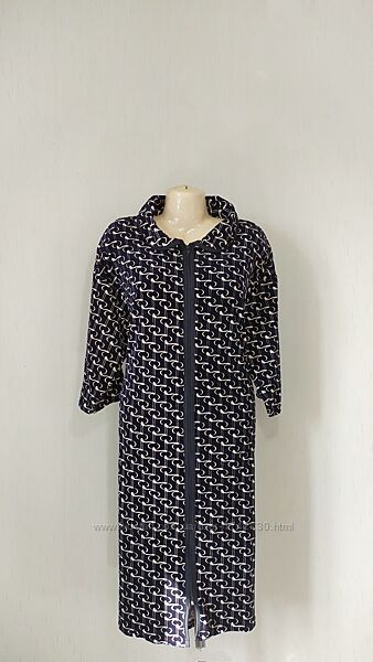 Женский велюровый халат на молнии с карманами