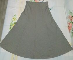 Спідниця Zara довга р.46-48 L, дрібна чорно-біла клітина