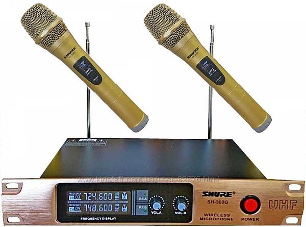 Радиосистема Shure SH-300G 2 радио микрофона sm 58 sennheiser шуры карао 