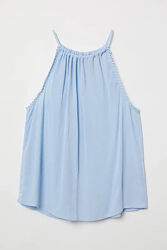 Світло-блакитний літній топ, блуза з віскози від H&M, р. 34 XS