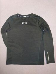 Спортивний темно-зелений лонгслів від under armour, р. xs-s 42-44