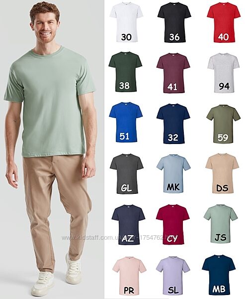 Футболка преміум Fruit of the loom Iconic 195 Ringspun premium