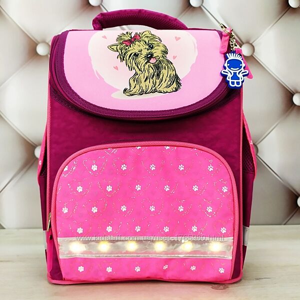 Каркасный школьный рюкзак для девочки Bagland, малинового цвета, 12 л.