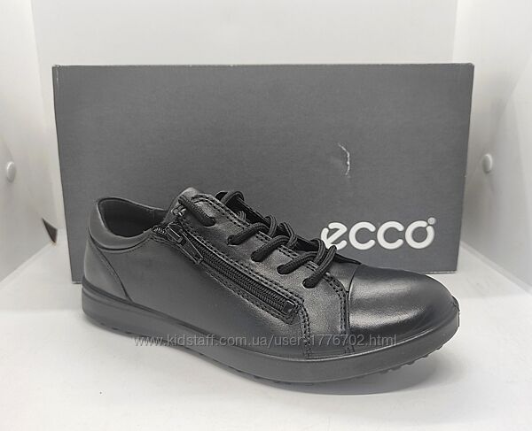 Стильные кожаные черные  кеды полуботинки кроссовки Ecco Elli оригинал