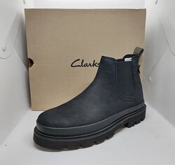 Кожаные челси ботинки Clarks оригинал 