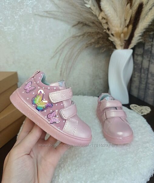 Дитячі кросівки кеди для дівчинки Clibee 21 рожеві