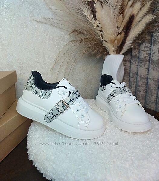 Дитячі кеди для дівчинки 33 білі кросівки