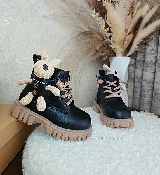 Дитячі демісезонні черевики Clibee для дівчинки 22 23 чорні