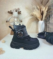 Дитячі зимові чоботи черевики дутіки для дівчинки 33 34 35 36