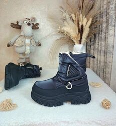Дитячі зимові чоботи черевики дутіки для дівчинки 34
