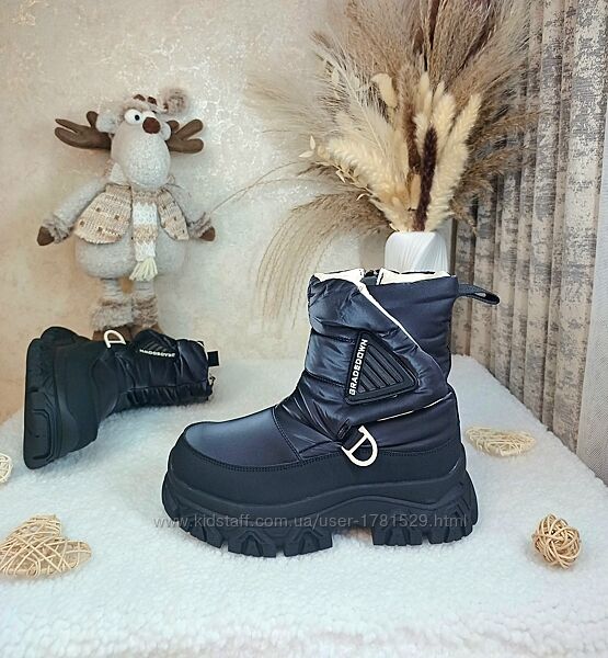 Дитячі зимові чоботи черевики дутіки для дівчинки 34