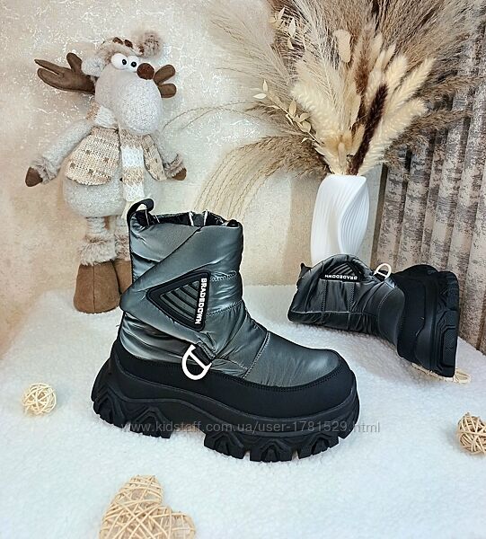 Дитячі зимові чоботи черевики дутіки для дівчинки 33 34 35 37