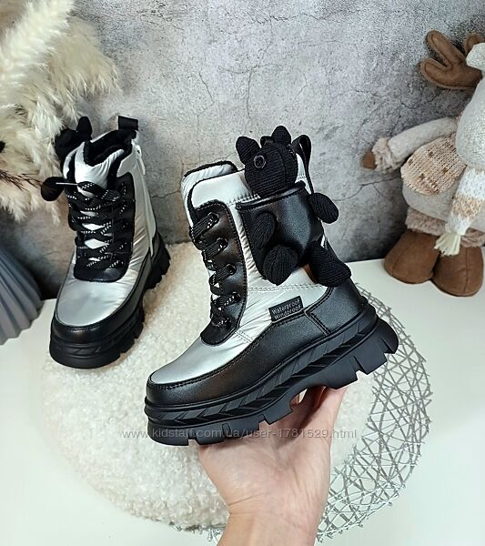 Дитячі зимові черевики чоботи дутіки для дівчинки 28 29 30 32 33 34 35