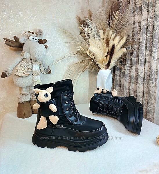 Дитячі зимові чоботи черевики дутіки для дівчинки 35