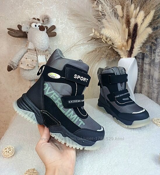 Дитячі зимові термо чоботи черевики для хлопчика 34 35