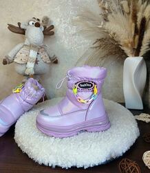 Дитячі зимові дутіки чоботи черевики Томм для дівчинки 24 25 26 28