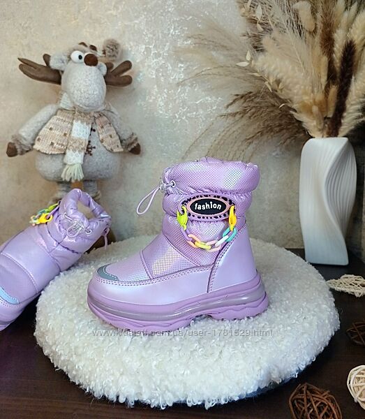 Дитячі зимові дутіки чоботи черевики Томм для дівчинки 24 25 26 28