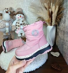 Дитячі зимові черевики чоботи для дівчинки дутіки 23 24 25 26 27 28