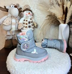 Дитячі зимові чоботи черевики дутіки для дівчинки 23 24 25 26 27 28