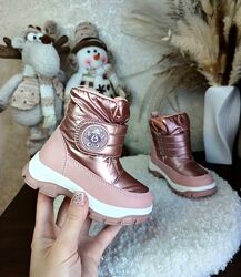 Дитячі зимові черевики чоботи для дівчинки дутіки 23 25 26 27 28