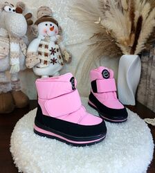 Дитячі зимові черевики чоботи для дівчинки дутіки 23 24 25 26 27 28