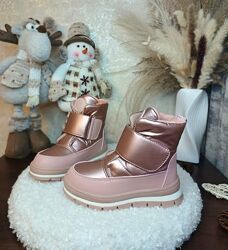 Дитячі зимові черевики чоботи для дівчинки дутіки 27 28 29 30 31 32