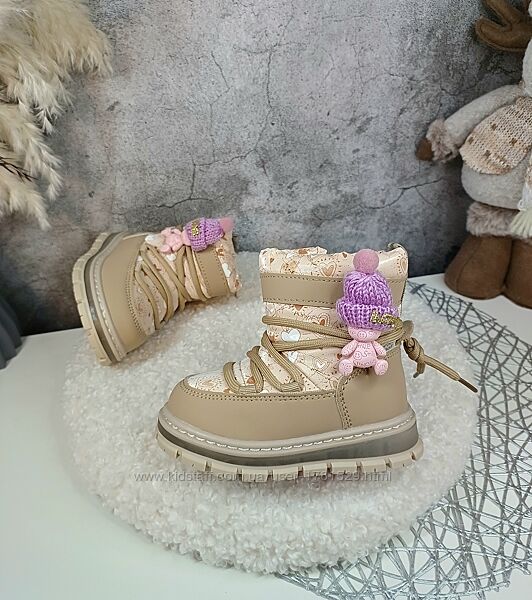 Дитячі зимові черевики чоботи для дівчинки дутіки Том. м 23 24 25 26 27 28