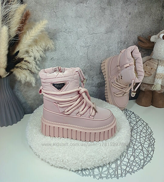 Дитячі зимові луноходи черевики чоботи для дівчинки дутіки 33 34 35 37