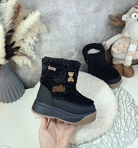 Дитячі зимові чоботи черевики для дівчинки 27 28 29 30 31 32