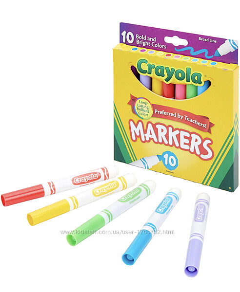 Маркеры для широких линий Crayola. 10 шт
