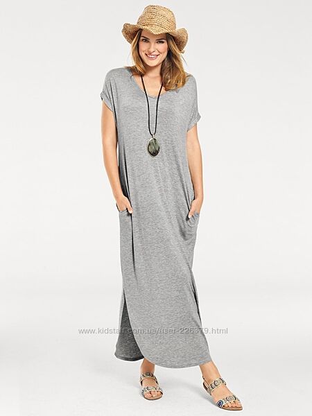 Платье футболка макси свободного покроя 