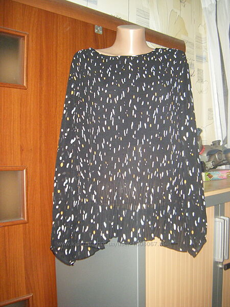 Шикарная шифоновая плиссированная блуза, размер 22 - XХL