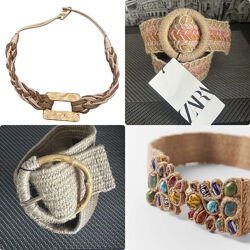 Zara пояса ремни из джута