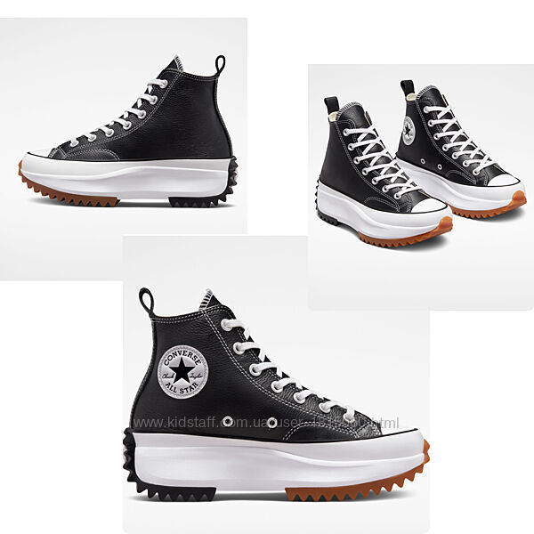 Кожаные кеды Converse Run Star Hike Leather black унисекс