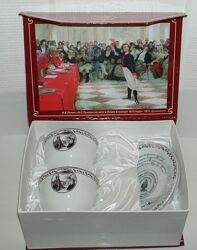 Фарфор новая пара чашка блюдце набор Лицей-скамейка 2011 г упаковка