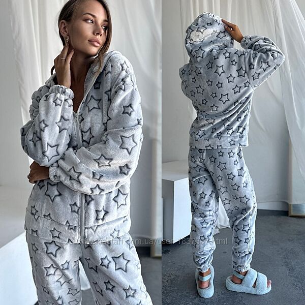 39-7203 затишний теплий домашній костюм в асортименті