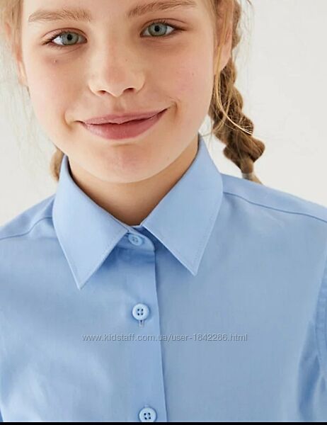 Marks&spencer шкільна блакитна сорочка на дівчинку 6-7 років