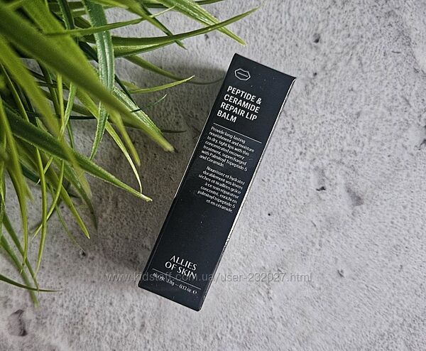Бальзам-догляд для губ peptide & ceramide repair lip balm allies of skin 