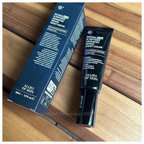 allies of skin 0.1 retinal & peptides advanced repair night cream 50мл