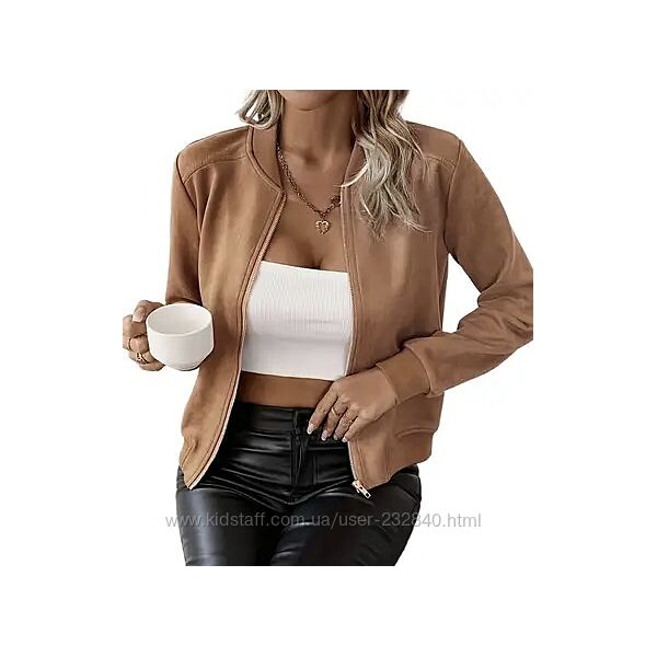 Бомбер замшевый 