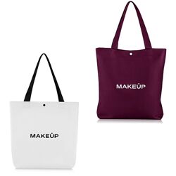 Сумка Шоппер Мейкап MakeUp цвет марсала бордо бордовый и белый 