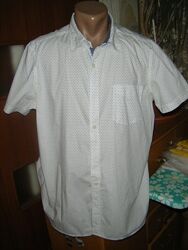 Рубашка светлая с коротким рукавом, размер ХL