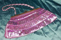 Вечерняя розовая сумочка с блестками