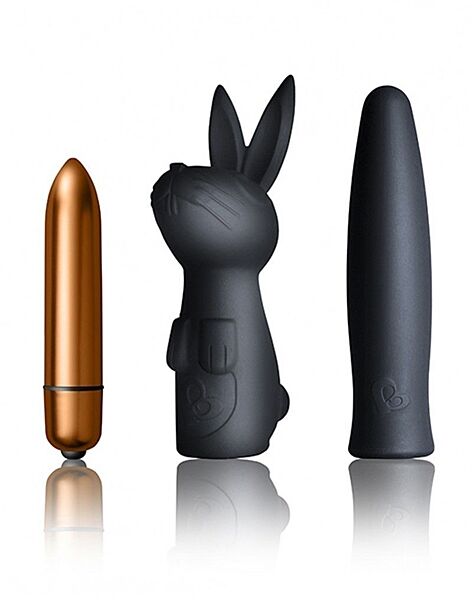 Набор вибропуля и 2 насадки Rocks Off Silhouette Dark Desires