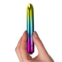 Вибратор Rocks Off RO-140mm Prism Rainbow, 10 режимов, водонепроницаемый