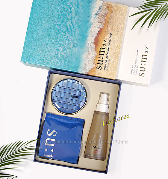 Люксовий набір з кушоном SUM37 Water-full CC Cushion Special Set, 01, 02