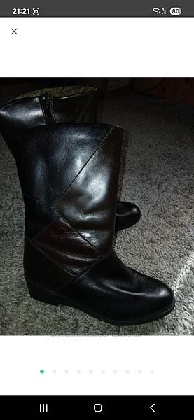 Сапожки теплі жіночі нові шкіра Luftpolster Німеччина розмір 6.1/2-25.5см