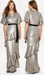 вечернее Phase Eight Metallic Starlette Sequined Dress платье длинное