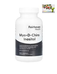 Инозитол, Fairhaven Health, мио-инозитол и D-хиро-инозитол, 120 капсул