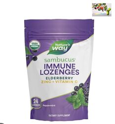 Цинк с витамином С и бузиной,  Nature&acutes Way, Sambucus, бузина